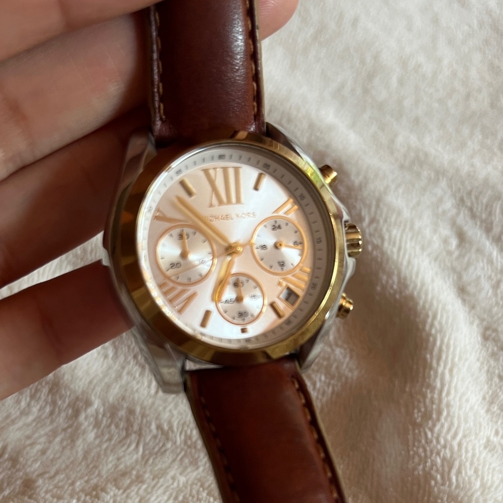 Michael Kors Gold and Brown Chronograph Watch